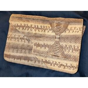 Vintage Genuine Snake Skin Reptile envelope Clutch Bag